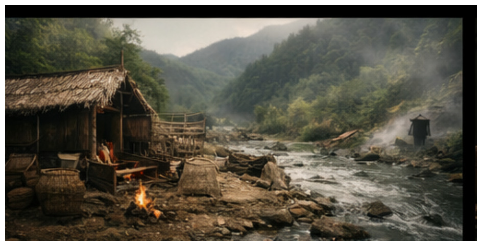 日本の部族サンカの暮らしと移動生活を表す山間と川沿いのイメージ