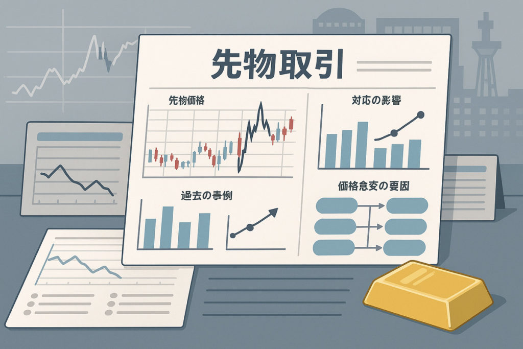 先物取引の怖さを理解するための実例や価格急変要因をまとめた日本語チャートと資料