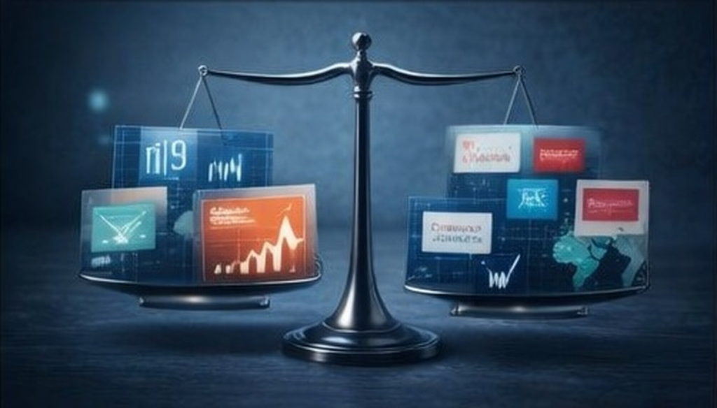 2026年のドル円は金利差だけでなく物価・賃金・政策・リスク要因が影響することを示す天秤のイメージ