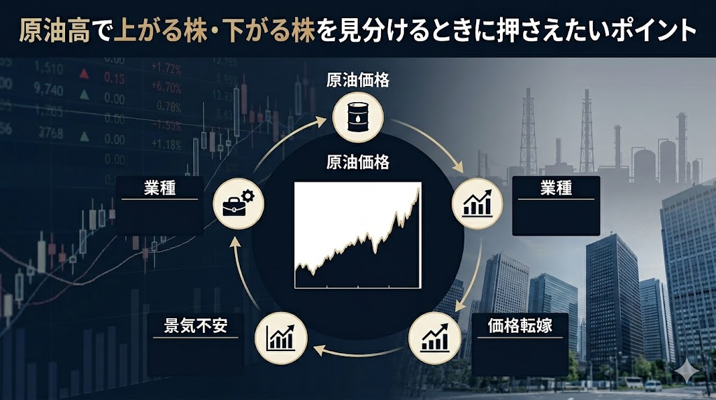 原油高で上がる株・下がる株を見分けるときに押さえたいポイント