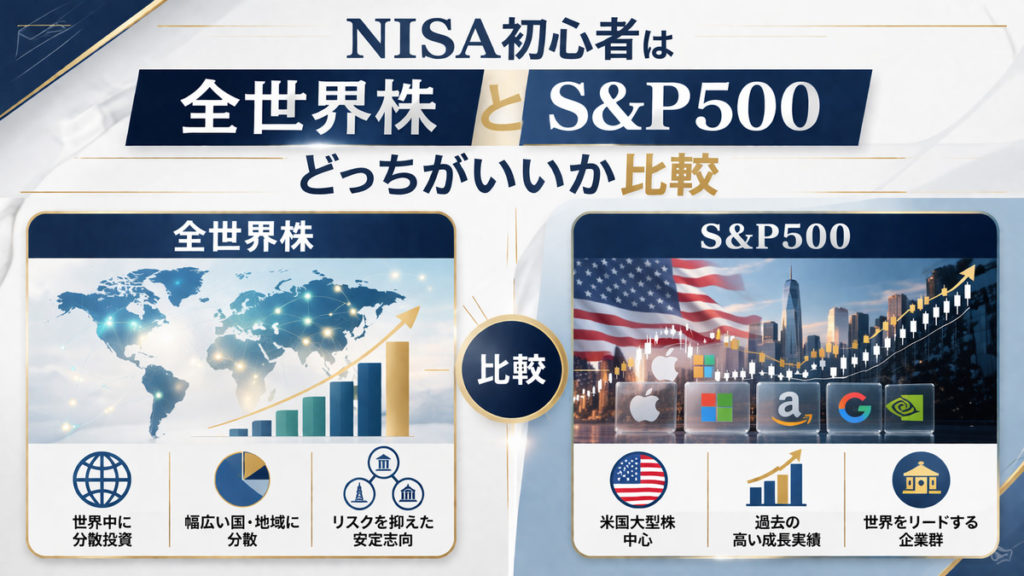 NISA初心者は全世界株とS&P500のどっちがいいか比較