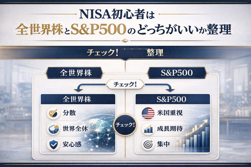 NISA初心者は全世界株とS&P500のどっちがいいか整理