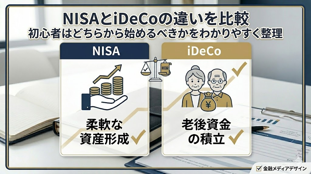 NISAとiDeCoの違いを比較｜初心者はどちらから始めるべきかをわかりやすく整理
