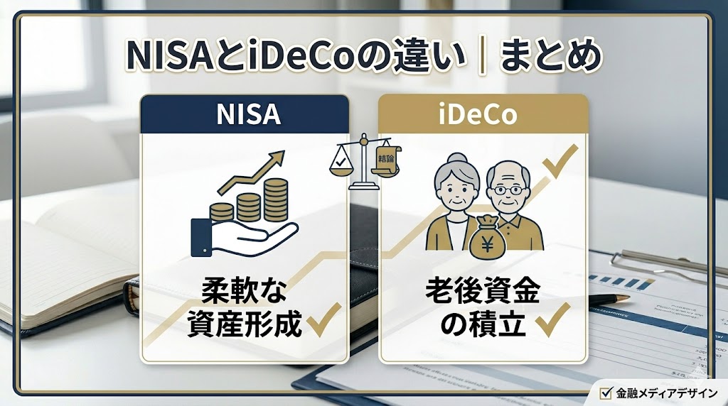NISAとiDeCoの違い|まとめ