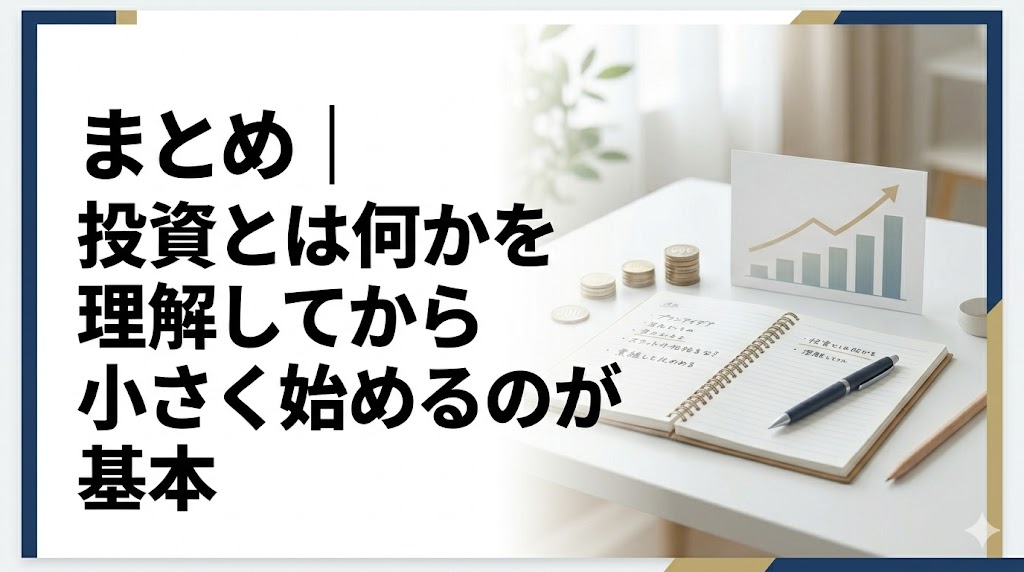 まとめ|投資とは何かを理解してから小さく始めるのが基本