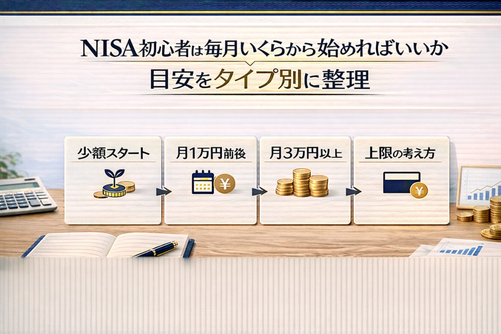 NISA初心者は毎月いくらから始めればいいか目安をタイプ別に整理